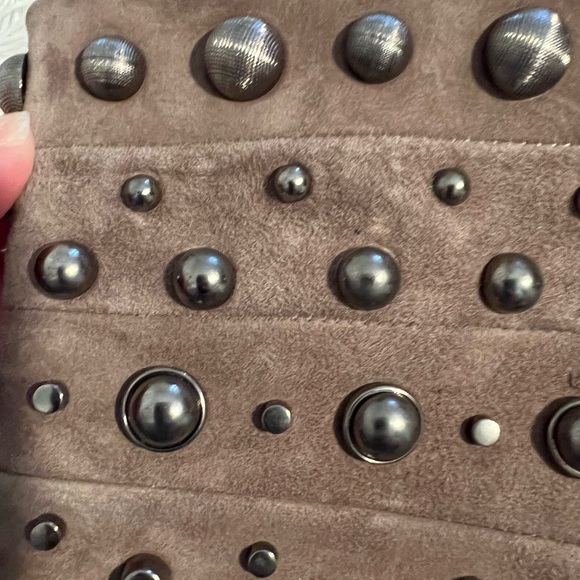 Badgley Mischka Suede Studded Booties - Picture 5 of 12